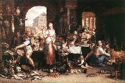 WTEWAEL, Joachim Kitchen Scene wer oil painting